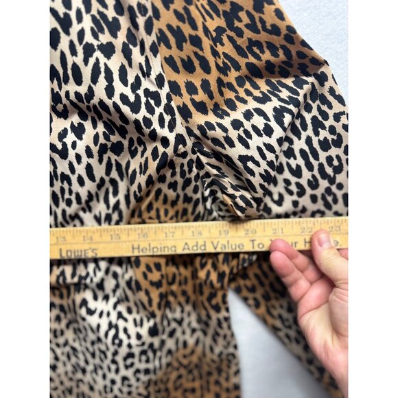 Chicos Leopard Print Button-Up Shirt Womens Size 2 Polyester Leopard Long Sleeve - Picture 8 of 9